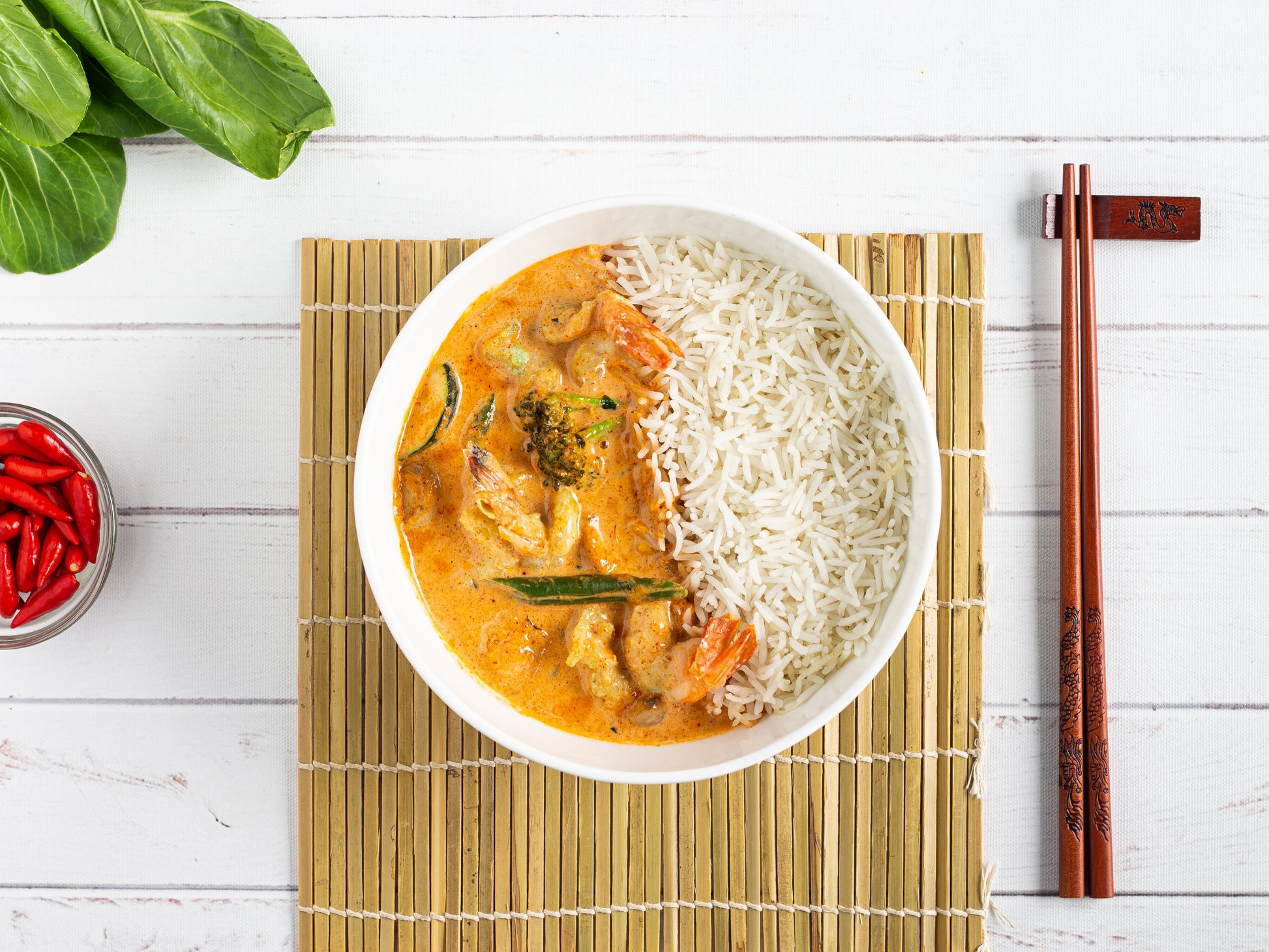 Red Thai Curry with Rice - Prawns Image